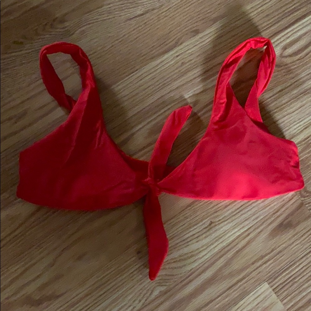 Red swim top